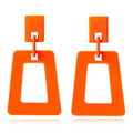 Handmade Unique Hollow Square Acrylic Lightweight Dangle Drop Earrings Chic Geometric Stud Earrings For Women