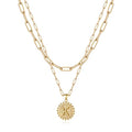 Yoosteel Layered Initial Necklaces for Women Trendy - 14K Gold-Plated Dainty Layering Paperclip Chain Coin Initial Necklace Jewelry Gifts for Women Mom Wife Teen Girls - color: Gold, style: K