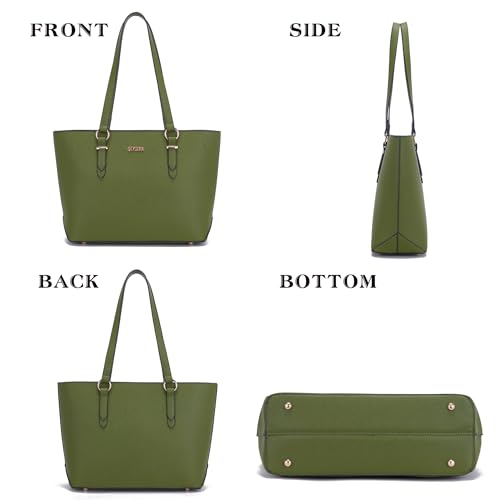 Purses And Wallets Set For Women Work Tote Satchel Handbags Shoulder Bag Top Handle Totes Purse With Matching Wallet - color: A52-3pcs/Set Green