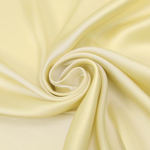 RIIQIICHY 35 Inch Head Scarf for Women Hair Scarf Like Silk Scarf Square Scarf Bandanas for Women - color: Light Yellow