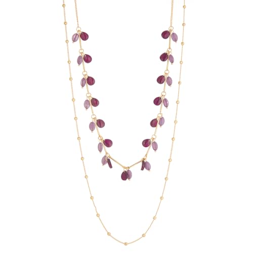 BULINLIN Layered Long Necklaces for Women Long Beaded Chain Necklace CostumeJewelry Mothers Day Gifts for Mom - color: Purple