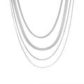 ARSIS 18K Gold Plated Herringbone Necklace Snake Chain Choker Dainty Layered Hypoallergenic Jewelry Gift for Women - color: Silver Multi-Layer