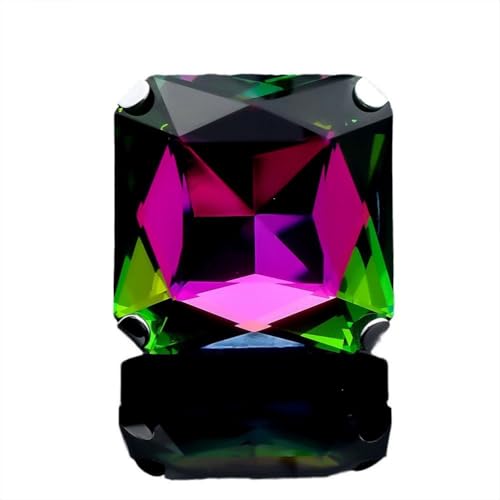 Large Different Color Square Sparking Rhinestone Ring, Exaggerated Vintage Geometric Crystal Glass Rings for Women Oversized Big Chic Party Jewelry Gift - color: Colorful