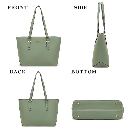 Purses And Wallets Set For Women Work Tote Satchel Handbags Shoulder Bag Top Handle Totes Purse With Matching Wallet - color: A59-3pcs/Set Green