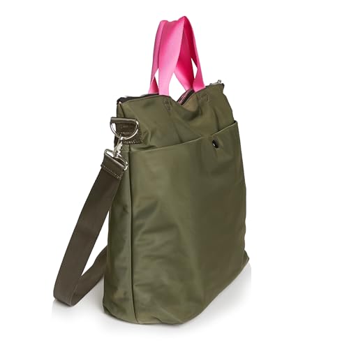 shortyLOVE Wonder Crossbody Messenger Bag - Womens Stylish Nylon Travel Handbag with 55" Adjustable Removable Strap - color: Army Green