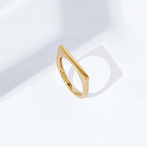 Amazon Essentials 14K Gold Plated Sterling Silver Bar Ring - color: Yellow Gold, size: 9