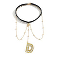 Letter Initial Leg Chain Thigh Jewelry for Women Summer Beach Bead Leg Chain Name Elegant Elastic Body Chain Jewelry - color: D