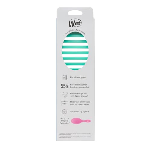 Wet Brush Speed Dry Hair Brush, Amazon Exclusive Aqua, Vented Design & Soft HeatFlex Bristles, Blow Dry Safe, Ergonomic Handle Manages Tangles & Uncontrollable Strands, Pain-Free Hair Accessories - color: Amazon Aqua, size: 1 Count (Pack of 1)