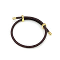 Caiyao Unisex Steel Rope Bracelet Couple Bracelet Simplicity Fashion Titanium Buckle Adjustable Wire Rope Bracelet for Women Men Jewelry Gift - color: coffee
