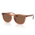 SOJOS Unisex Rounded Square Polarized Sunglasses TR90 Frame UV400 Protection Lightweight Retro for Women & Men - color: Crystal Brown/Brown