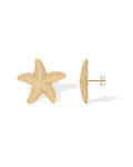 PAVOI 14K Gold Plated Starfish Statement Stud Earrings for Women | Trendy Jewelry Alluring Ocean-Themed Dangling Earrings - color: Yellow Gold