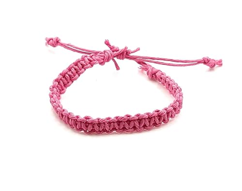 Hemp Bracelet Adjustable - color: Light Pink