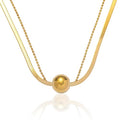 Gold Necklaces for Women Gifts - 14K Gold Plated Necklace for Women Necklaces for Her Tiny Fashion Jewelry for Teens，for Women Friends Jewelry Gifts，Necklace Gold Jewelry Birthday Gifts - style: Double layer golden round bead necklace