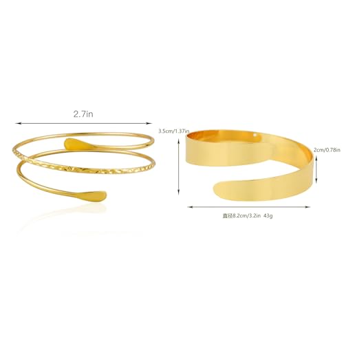 Long tiantian Gold Arm Cuff Upper for Women Bangle Bracelets Upper Arm Cuff Bracelet Trendy Armband Beach Jewelry Trendy Stuff Gifts - color: B6:gold Arm Cuff2