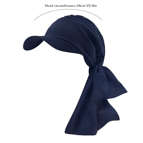 XYIYI Chemo Headwear for Womens Cancer Patients, Head Scarf Chemotherapy Headwraps Hat - color: Navy Blue