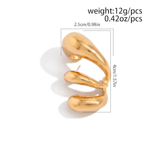 Ear Cuffs Non Piercing Earrings for Women Chunky Gold Ear Cuff Clip on Earrings Trendy Jewelry - style: style-A