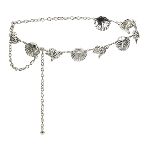 Luvatar Fashion Metal Waist Chain Belt Blouse Dress Sweater Chain Belt… - color: Silver-F51