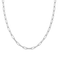 Destin Jewelry Paperclip Chain Necklace for Women, Waterproof 18K Gold Plated Stainless Steel, Hypoallergenic, Adjustable Layering Chain, Tarnish-Resistant, 2.5–6.5mm - color: Stainless Steel, size: 18" + 2", style: 4 MM