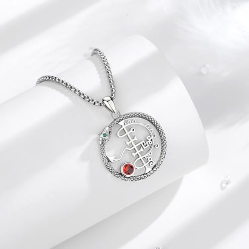 INFUSEU Mystical Hecate Triple Moon Goddess Necklaces, Divine Feminine Protection Gifts - style: Asmodeus Sigil