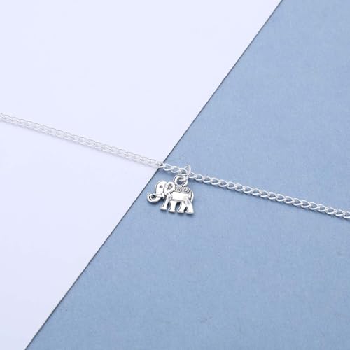 Boho Elephant Anklet Bracelet Silver Elephant Animal Charm Anklet Minimalist Summer Beach Foot Chain Jewelry for Women
