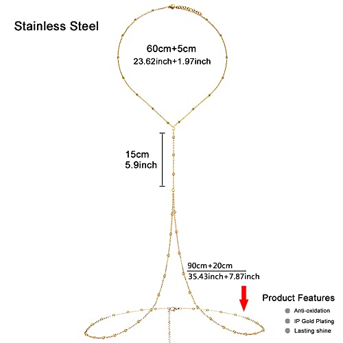 WANGGAO Stainless Steel Simple Chain Waist Body Chain For Women Beach Belly Accessories Body Jewelry - style: Chain,Body