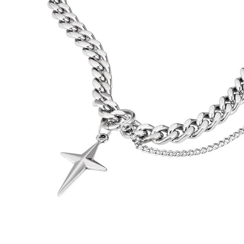 Gold Necklaces for Women Gifts - 14K Gold Plated Necklace for Women Necklaces for Her Tiny Fashion Jewelry for Teens，for Women Friends Jewelry Gifts，Necklace Gold Jewelry Birthday Gifts - style: Double layered star pendant necklace