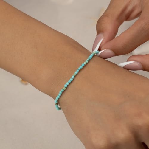 Boho Gold Anklet Bracelets for Women, Waterproof Beach Layered Pearl Beaded Turquoise Anklets Set Handmade Jewelry Gift - color: STYLE3
