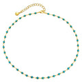 Beaded Choker Necklaces for Women 18k Gold Plated Dainty Gold Choker Necklaces for Women - style: turquoise choker
