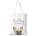 Dog Mama Canvas Tote Bag for Women, Dogs Lover Gift for Dog Mom, Birthday Christmas Cute Rottweiler Gifts For Women. - color: Bulldog Mama (023)