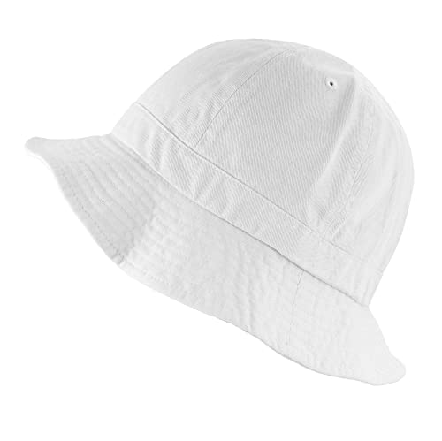 The Hat Depot Bucket Sun Hat 100% Cotton Long Brim and Deeper & Round Top Tennis Packable Summer Fashion Outdoor Hat - color: 0. Tennis - White, size: Large-X-Large