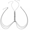 Boho Body Chain Gold Body Chain Jewelry for Women Gold Plated Chain Bikini Body Jewelry for Women Sexy - style: Silver