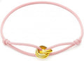 Red/Black/Pink String Bracelet for Protection and Good Luck, Adjustable Handmade Rope Bracelet with Gold/Silver Trinity Ring, Karma Friendship Bracelet for Women Men, Lucky Amulet Gift - color: Pink-gold