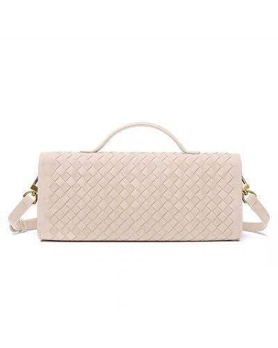 NEWBELLA Handwoven Women's Clutch Purse, Crossbody Bag with Adjustable Strap for Evening & Casual Use - color: Matted Apricot