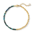 Fettero Beaded Bracelets for Women Charm Natural Stone Handmade Beads White Gold Plated Dainty Gold Bracelets Non Tarnish Boho Summer Beach Vacation Jewelry - color: Mix-color