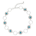 Women's Concho Chain Belt – Adjustable Western Waist Belt for Cowgirl, Festival & Boho Outfits - color: Silver With Turquoise, size: Large-X-Large