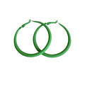Colorful Matte Hoop Earrings 80s Hoop Earring Retro Earrings Neon Earrings Bright Fluorescence Round Hoop Earings for Women - color: green
