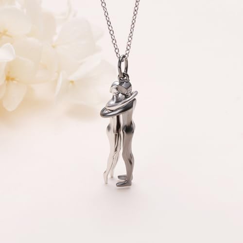 FLYOW S925 Sterling Silver Best Friend Couple Pendant Friendship Sun Moon Lotus Yin Yang Matching Bff Necklace for Women Jewelry - style: unity