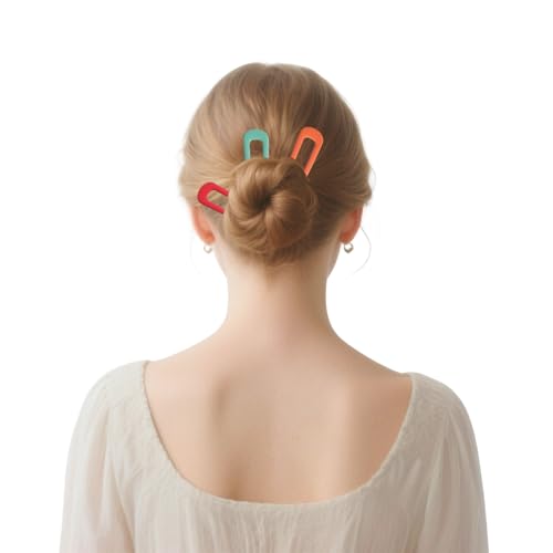 French hair pins for women 8 pcs-Elegant French Twists, Buns and Updos with No Hair Damage,Small Metal U-shaped French Pin Great Hold,Suitable for fine & thick hairUS366