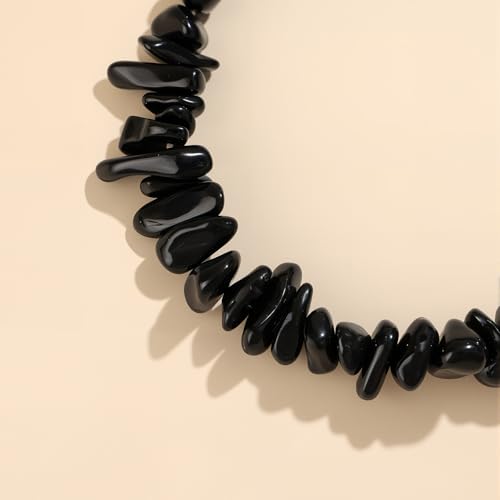 Natural Gemstone Beads Bracelets Healing Crystal Stone Beaded Bracelet for Women Men Handmade Spiritual Jewelry Gifts - color: Obsidian, size: Chips Beads