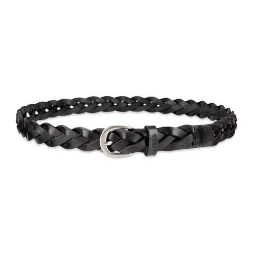 Levi's Women's Fully Adjustable Casual Leather Braided Belt for Jeans and Dresses - color: Black Braid, size: Small