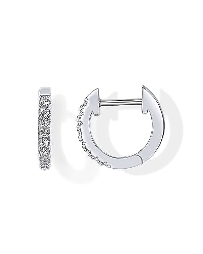 PAVOI Small Gold Hoop Earrings for Women - 14K Gold Plated Huggie Earring | Hypoallergenic Earring Set - Dainty Huggie Hoops with 925 Sterling Silver Posts - Cartilage Hoop Earrings - color: 18K White Gold Vermeil