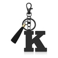Oubaka Initial Monogram A-Z Keychain for Women, Cute Initial Letter Keychain with Tassel for Handbag Car Key Bag Keyring - color: Black-k