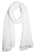 vabovin Head Wraps for Black Women Stretch Jersey Knit Turban Headwrap Solid Color Headscarf Headband Shawl - color: 05- White