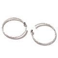 Hoop Earrings – 63.5mm Diameter, Gold Plated Brass with Matte Finish & Signature Hole Pattern, Lightweight Statement Hoops with Secure Friction Disc Backs - color: White Gold, size: Large
