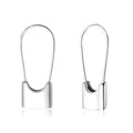 CHIC & ARTSY 925 Sterling Silver Safety Pin Earrings - Lightweight Comfortable Punk Paperclip Cartilage Hoop Earrings, Trendy Industrial Style Jewellery for Women and Men - color: White-#1