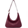 Hobo Bags for Women Foldable Vegan Leather Shoulder Handbag Slouchy Tote Crossbody Purses - color: Red