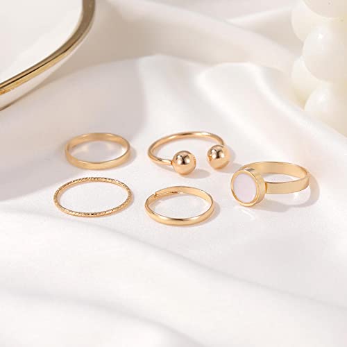 Boho Knuckle Rings Gold Finger Rings Set Stacking Retro Joint Rings Vintage Midi Rings 5 Piece Set for Women