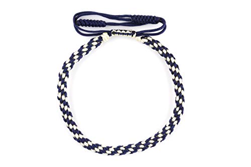 Dowling Brothers One Tibetan Monk Lucky Minimal Rope Buddhist Handmade Knot Bracelet - color: NAVY WHITE BRAID