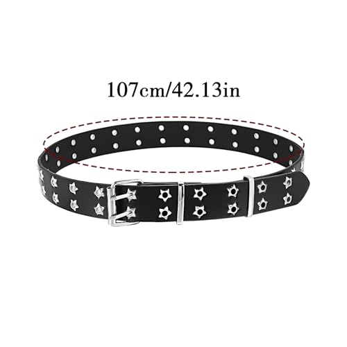 MILAKOO Punk Leather Waist Belt for Women Vintage Accessories for Hippie Skateboarding Enthusiasts - color: B
