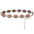 Montana West Rustic Couture's Large Western Concho Metal Belts for Women Cowgirl - color: Bronze